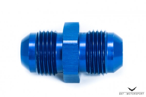 Straight Union Adapter Dash 4 / -4 AN / JIC 4 Blue Anodized Male to Male