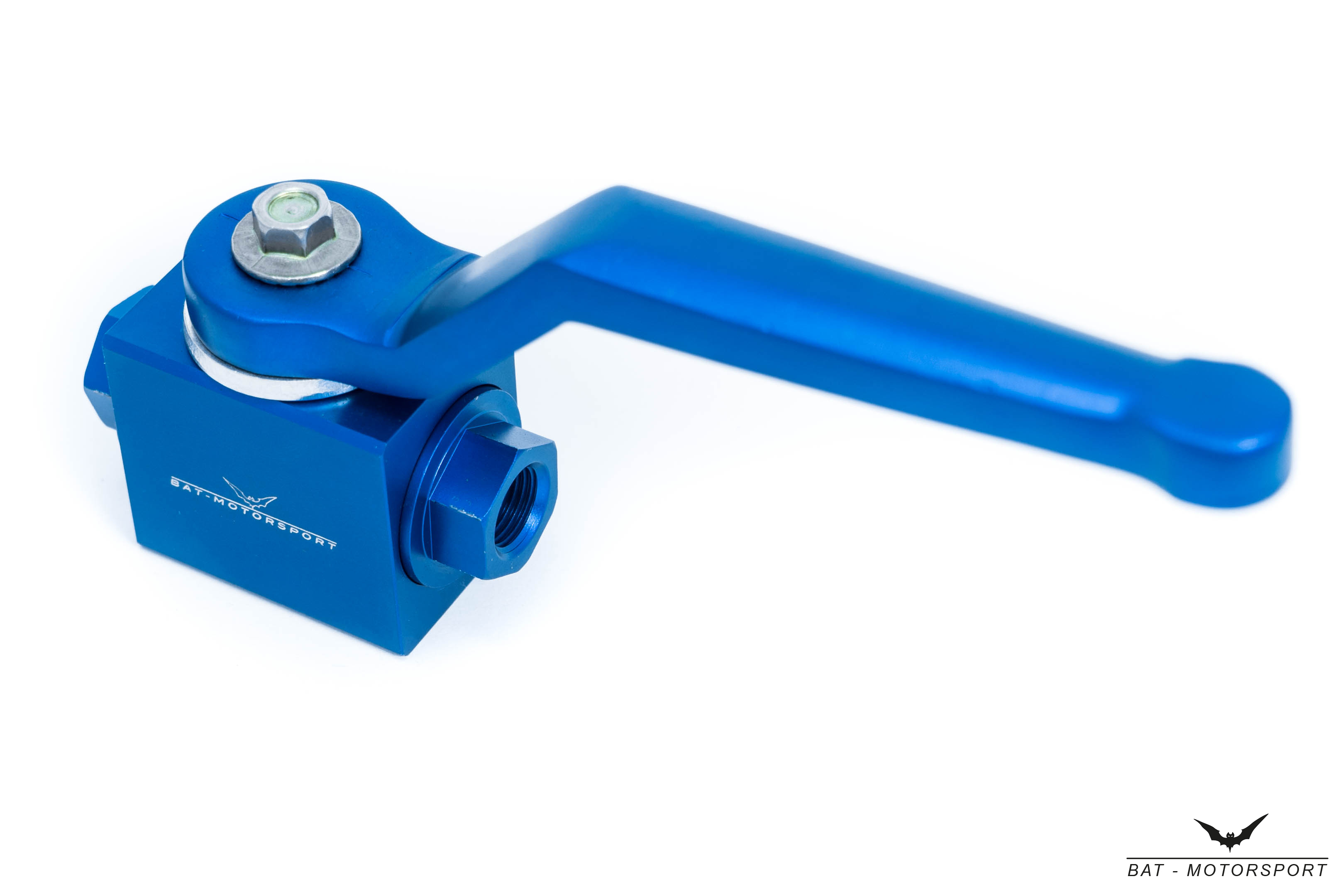 Absperrventil für Hydraulik-/Bremsleitungen Absperrhahn Blau eloxiert