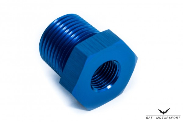 Reducer 3/8" NPT Female to 1/8" NPT Male Blue Anodized