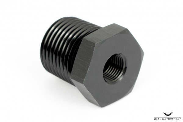 Reducer 1/2" NPT Female to 3/8" NPT Male Black Anodized