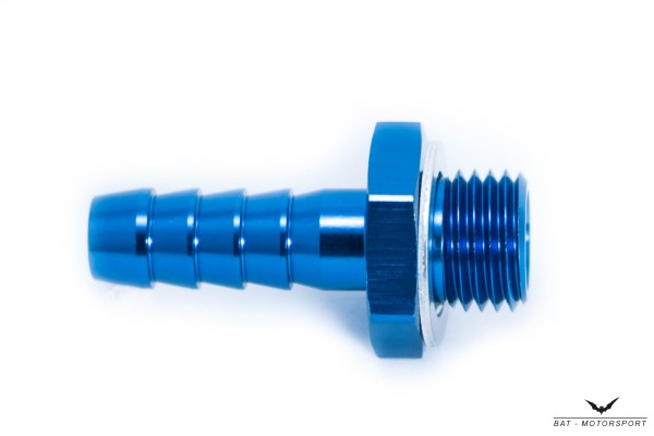 10mm - M14x1,25 Aluminium Schlauchanschluss / Schlauchtülle Blau eloxiert