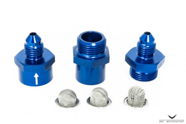 Billet Turbo Charger Oil Filter Kit Dash 3 / -3 AN / JIC 3 Blue Anodized