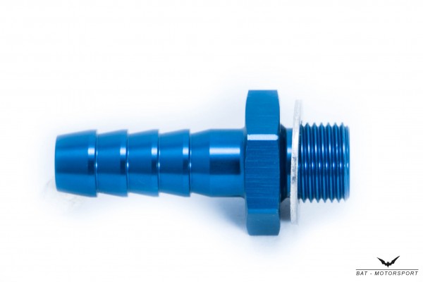 10mm - M12x1,5 Aluminium Schlauchanschluss / Schlauchtülle Blau eloxiert