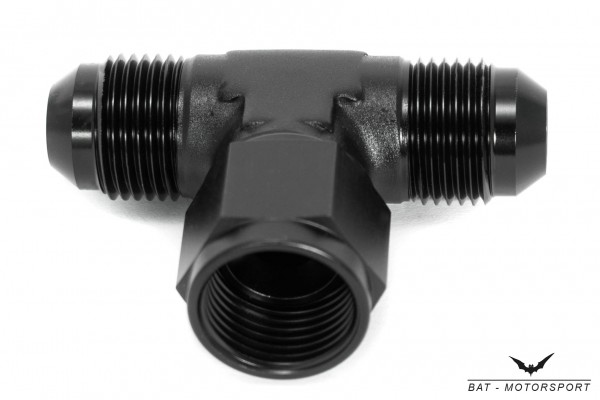 Dash 10 / -10 AN / JIC 10 Flare Tee-Adapter Female On Side Black Anodized 