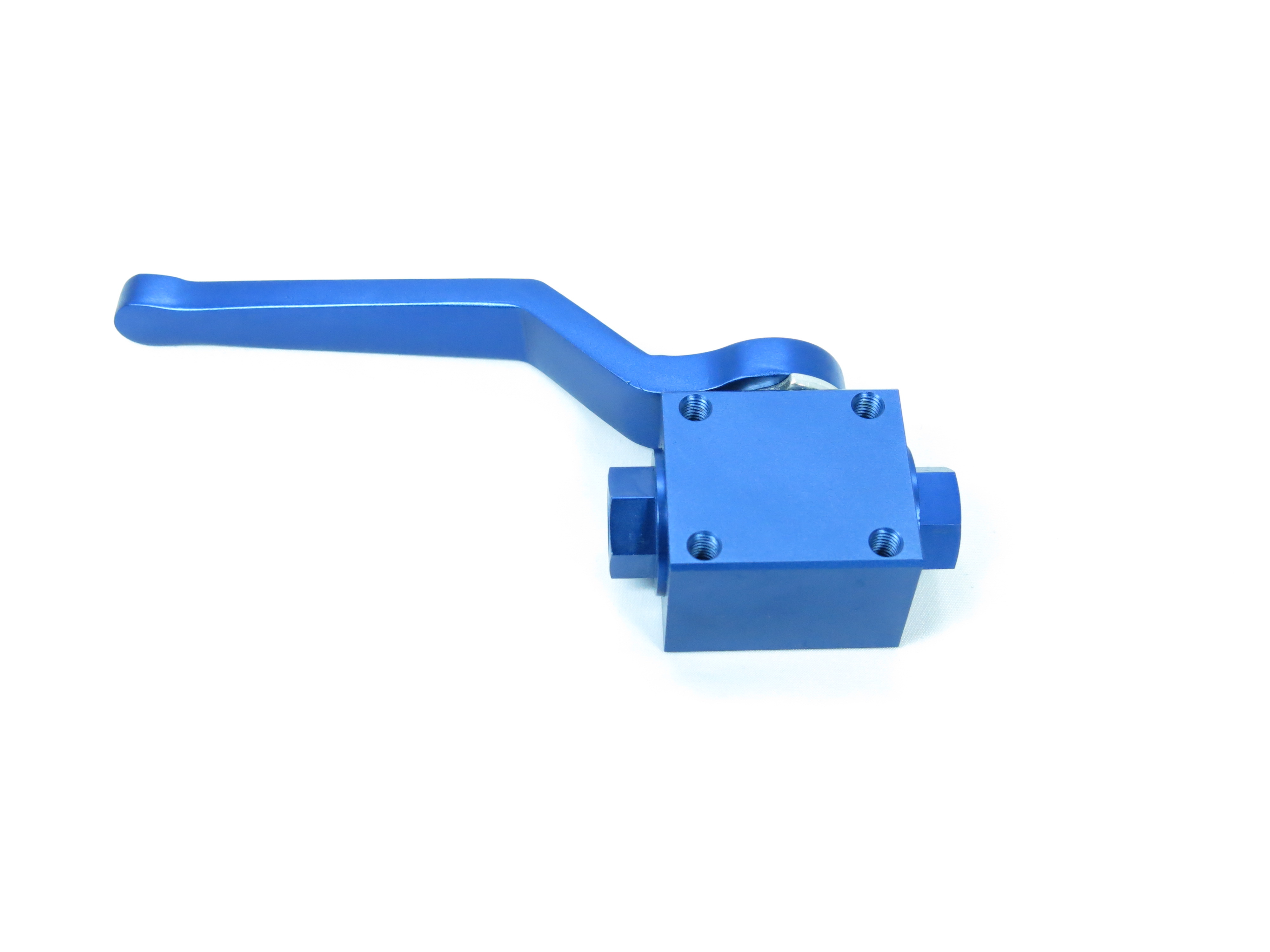 Absperrventil für Hydraulik-/Bremsleitungen Absperrhahn Blau eloxiert