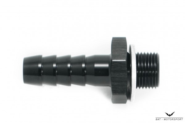 10mm - M12x1,25 Aluminium Schlauchanschluss / Schlauchtülle Schwarz eloxiert