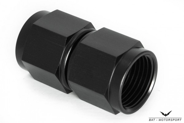 Straight Union Adapter Dash 4 / -4 AN / JIC 4 Black Anodized Female to Female