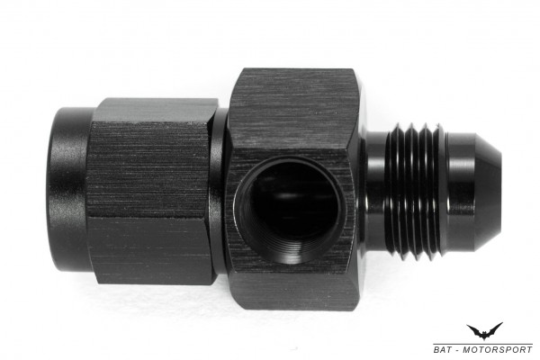 M10x1.0 Sensor Female to Male Union Dash 6 / -6AN / JIC 6 Black Anodized