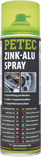 PETEC Zink-Alu-Spray 500ml Silber Matt Langzeitkorrosionsschutz Silikonfrei 500°C 71050