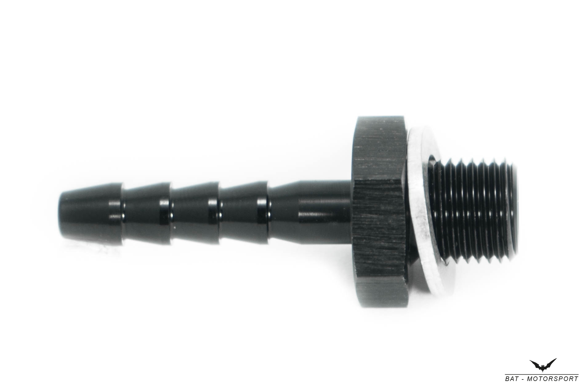 6mm - M10x1,0 Aluminium Schlauchanschluss / Schlauchtülle Schwarz eloxiert