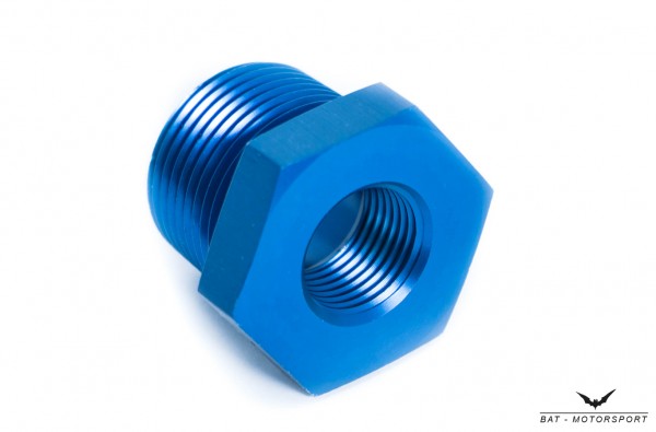 Reducer 3/4" NPT Female to 3/8" NPT Male Blue Anodized