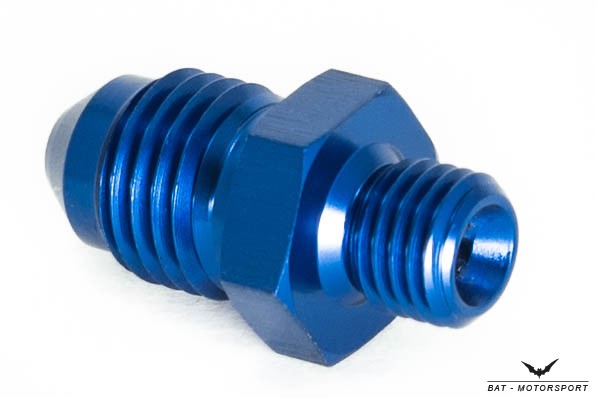 Thread Adapter Dash 4 / -4 AN / JIC 4 to M8x1.0 Blue Anodized