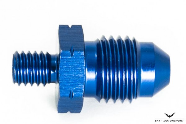 Thread Adapter Dash 4 / -4 AN / JIC 4 to M6x1.0 Blue Anodized