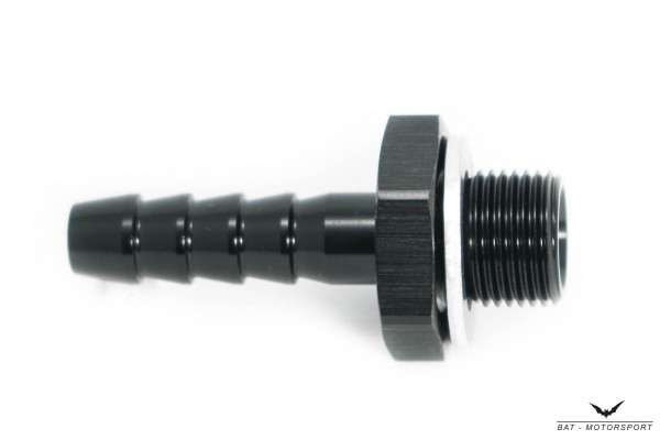 8mm - M12x1,5 Aluminium Schlauchanschluss / Schlauchtülle Schwarz eloxiert