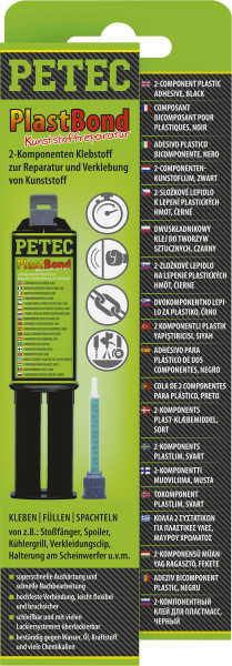 PETEC PlastBond 2C PU Adhesive Plastic Repair Black