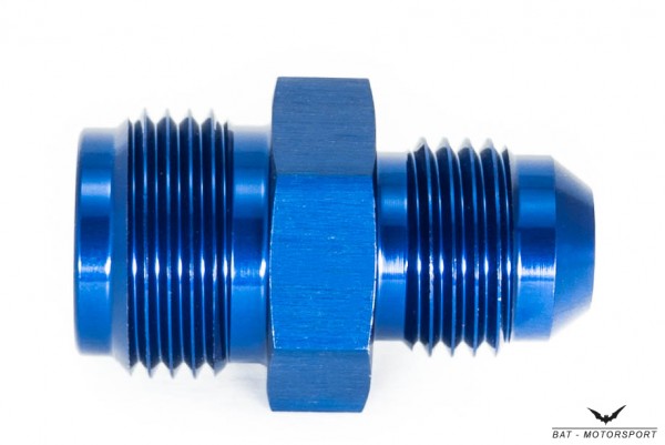 Thread Adapter Dash 6 / -6 AN / JIC 6 to 11/16" - 18UNF Blue Anodized