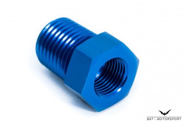 Reducer 1/4" NPT Female to 1/8" NPT Male Blue Anodized