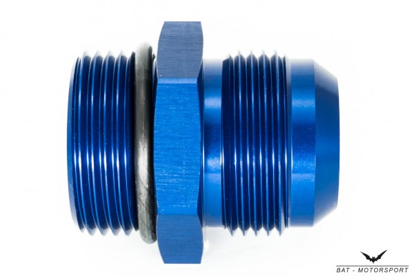 Thread Adapter Dash 16 / -16 AN / JIC 16 to ORB 16 Blue Anodized