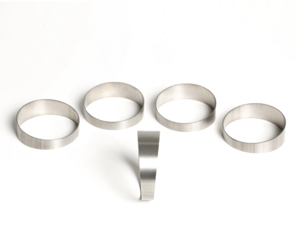 5x Ticon Titanium Pipe Bends "Pie Cut" - Small Radius 9 ° Pieces - 1mm / .039"