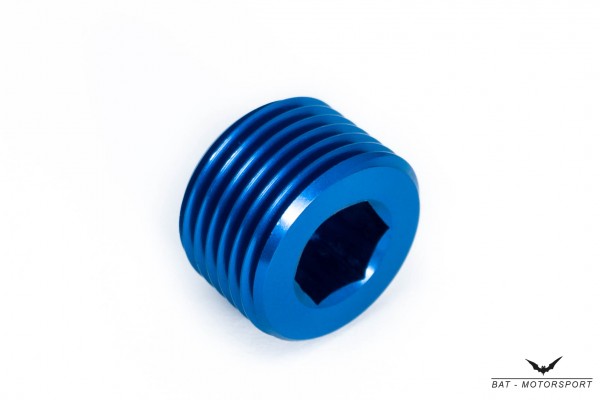 1/8" NPT Metrical Male Port Plug Blue Anodized