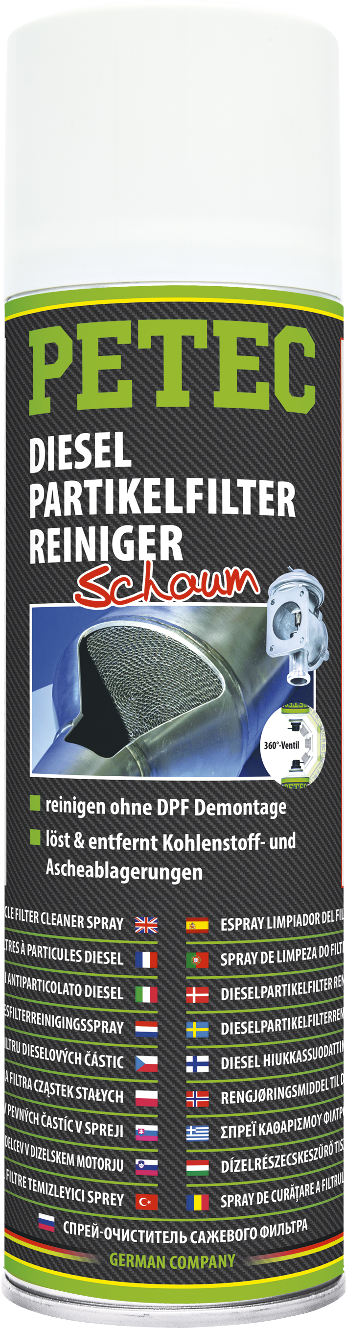 PETEC Diesel Partikelfilterreiniger DPF Reiniger Spray 400ml 72550