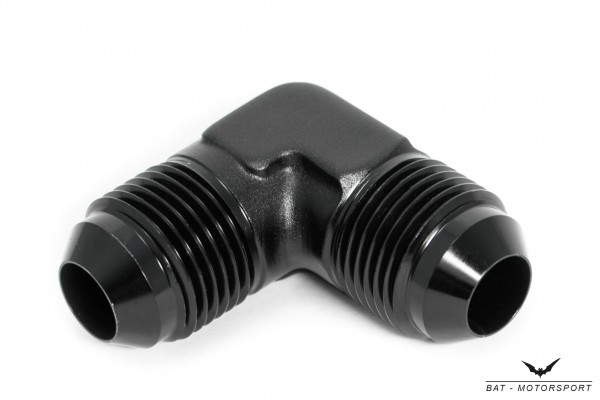 90° Union Adapter Dash 4  / -4 AN / JIC 4 Black Anodized Male to Male