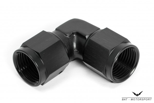 90° Forged Adapter Dash 12 / -12 AN / JIC 12 Black Anodized Female to Female