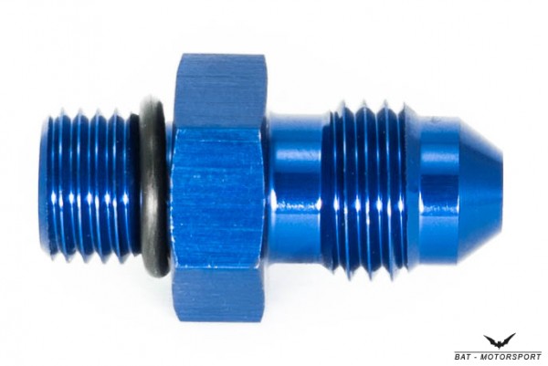 Thread Adapter Dash 4 / -4 AN / JIC 4 to ORB 3 Blue Anodized