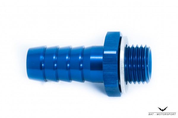 13mm - M14x1.25 Barbed Aluminium Hose Fitting Blue Anodized