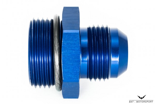 Thread Adapter Dash 12 / -12 AN / JIC 12 to ORB 16 Blue Anodized
