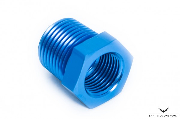 Reducer 1/2" NPT Female to 3/8" NPT Male Blue Anodized