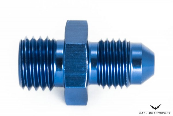 Thread Adapter Dash 4 / -4 AN / JIC 4 to M12x1.25 Blue Anodized