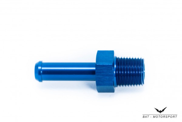 6mm - 1/8" NPT Barbed Aluminium Hose Fitting Blue Anodized