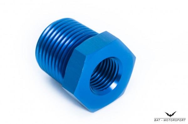 Reducer 1/2" NPT Female to 1/4" NPT Male Blue Anodized
