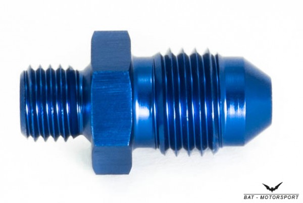 Thread Adapter Dash 4 / -4 AN / JIC 4 to M8x1.25 Blue Anodized