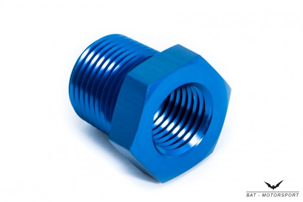 Reducer 3/8" NPT Female to 1/4" NPT Male Blue Anodized