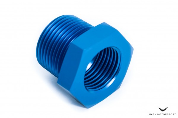 Reducer 3/4" NPT Female to 1/2" NPT Male Blue Anodized