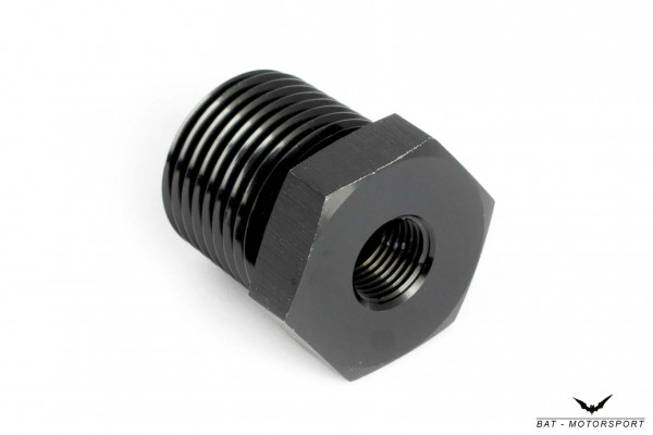Reducer 1/2" NPT Female to 1/8" NPT Male Black Anodized