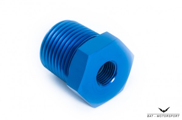 Reducer 1/2" NPT Female to 1/8" NPT Male Blue Anodized