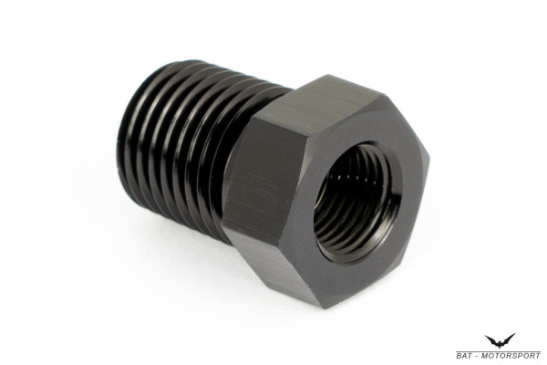 Reducer 1/4" NPT Female to 1/8" NPT Male Black Anodized