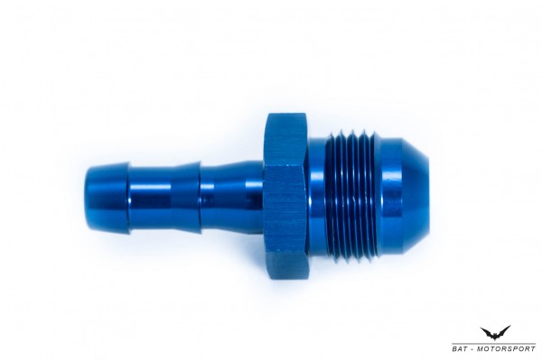 10mm - Dash 8 / -8 AN / JIC 8 Barbed Aluminium Hose Fitting Blue Anodized