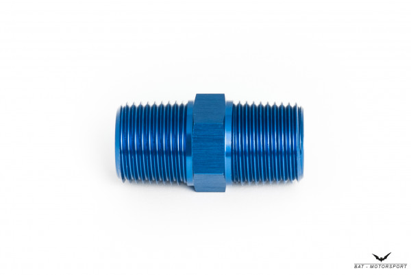 1/2" NPT Male Coupling Adapter Blue Anodized 