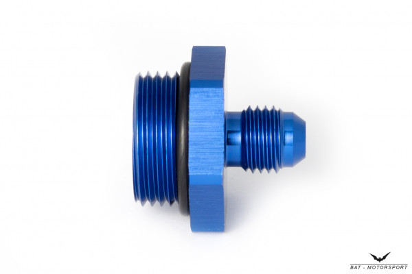 Thread adapter Dash 4 / -4 AN / JIC 4 to M22x1.5 for Setrab Oil Cooler Blue Anodized